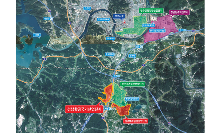 경남항공국가산업단지도. 진주시 사봉면 사곡리 476번지 일원